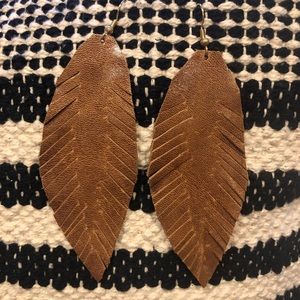 HANDMADE leather earrings:)) 🆕